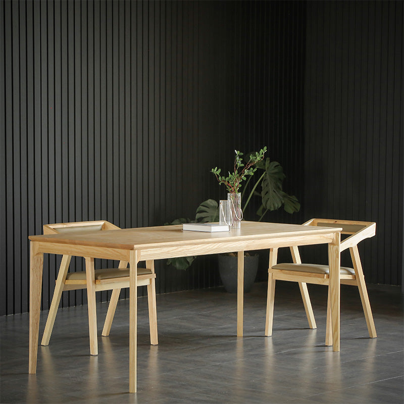 Modern 1/2/3/4/5 Pieces Dining Set Rectangle Solid Wood Legs Dinette Set in Natural 3 Pieces: Table, 2 Chairs Clearhalo 'Dining Room Sets' 'Dining Tables & Seating' 'dining_room_set' 'furn' 'furn_dining_room_set' 'Furniture' 'Kitchen & Dining Furniture' 5571729