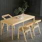 Modern 1/2/3/4/5 Pieces Dining Set Rectangle Solid Wood Legs Dinette Set in Natural 4 Pieces: Table, 3 Chairs Clearhalo 'Dining Room Sets' 'Dining Tables & Seating' 'dining_room_set' 'furn' 'furn_dining_room_set' 'Furniture' 'Kitchen & Dining Furniture' 5571737