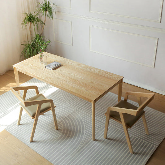 Modern 1/2/3/4/5 Pieces Dining Set Rectangle Solid Wood Legs Dinette Set in Natural Clearhalo 'Dining Room Sets' 'Dining Tables & Seating' 'dining_room_set' 'furn' 'furn_dining_room_set' 'Furniture' 'Kitchen & Dining Furniture' 5571740