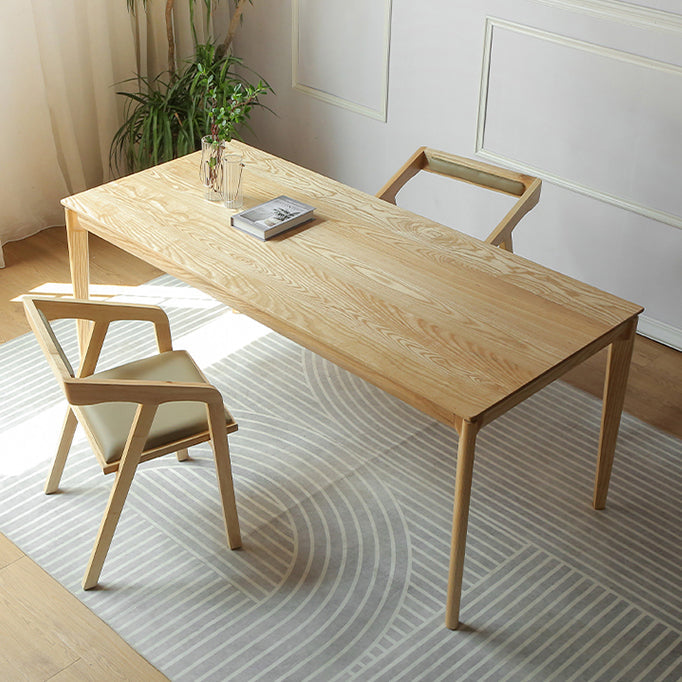 Modern 1/2/3/4/5 Pieces Dining Set Rectangle Solid Wood Legs Dinette Set in Natural Clearhalo 'Dining Room Sets' 'Dining Tables & Seating' 'dining_room_set' 'furn' 'furn_dining_room_set' 'Furniture' 'Kitchen & Dining Furniture' 5571741