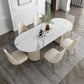 Modern Style Sintered Stone Dining Table Set Oval 1/4/5/7 Pieces Dining Set for Home Use