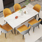 Modern 1/4/5/7 Pieces Dining Set Rectangle Stone Top Legs Dinette Set in White Clearhalo 'Dining Room Sets' 'Dining Tables & Seating' 'dining_room_set' 'furn' 'furn_dining_room_set' 'Furniture' 'Kitchen & Dining Furniture' 5571769