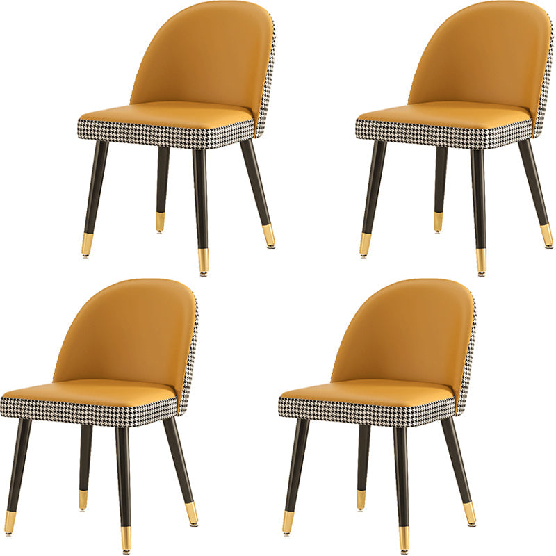 Modern 1/4/5/7 Pieces Dining Set Rectangle Stone Top Legs Dinette Set in White 4 Yellow Chairs Clearhalo 'Dining Room Sets' 'Dining Tables & Seating' 'dining_room_set' 'furn' 'furn_dining_room_set' 'Furniture' 'Kitchen & Dining Furniture' 5571770
