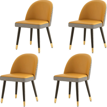 Modern 1/4/5/7 Pieces Dining Set Rectangle Stone Top Legs Dinette Set in White 4 Yellow Chairs Clearhalo 'Dining Room Sets' 'Dining Tables & Seating' 'dining_room_set' 'furn' 'furn_dining_room_set' 'Furniture' 'Kitchen & Dining Furniture' 5571770
