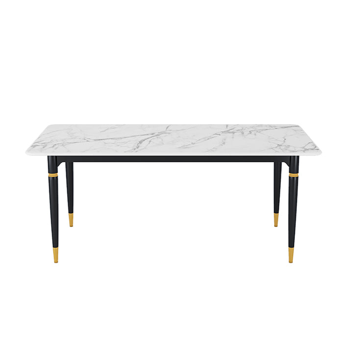 Modern 1/4/5/7 Pieces Dining Set Rectangle Stone Top Legs Dinette Set in White Clearhalo 'Dining Room Sets' 'Dining Tables & Seating' 'dining_room_set' 'furn' 'furn_dining_room_set' 'Furniture' 'Kitchen & Dining Furniture' 5571774