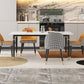 Modern 1/4/5/7 Pieces Dining Set Rectangle Stone Top Legs Dinette Set in White Clearhalo 'Dining Room Sets' 'Dining Tables & Seating' 'dining_room_set' 'furn' 'furn_dining_room_set' 'Furniture' 'Kitchen & Dining Furniture' 5571779