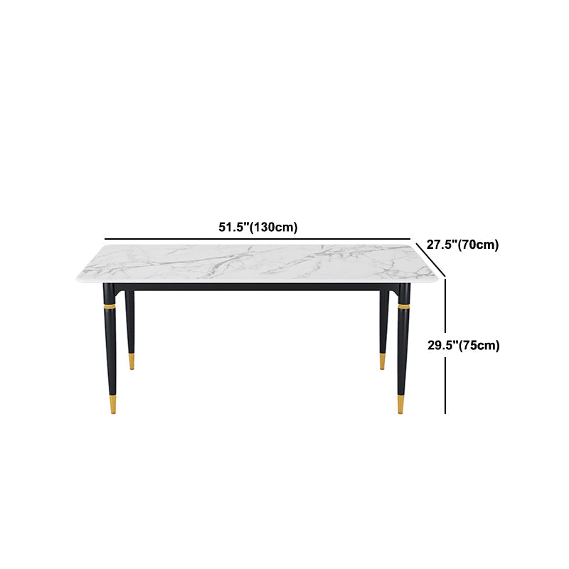 Modern 1/4/5/7 Pieces Dining Set Rectangle Stone Top Legs Dinette Set in White Clearhalo 'Dining Room Sets' 'Dining Tables & Seating' 'dining_room_set' 'furn' 'furn_dining_room_set' 'Furniture' 'Kitchen & Dining Furniture' 5571781