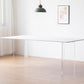 Modern 1/2/5 Pieces Dining Set Acrylic Base Double Pedestal Dinette Set White 79"L x 31"W Clearhalo 'Dining Room Sets' 'Dining Tables & Seating' 'dining_room_set' 'furn' 'furn_dining_room_set' 'Furniture' 'Kitchen & Dining Furniture' 5571791