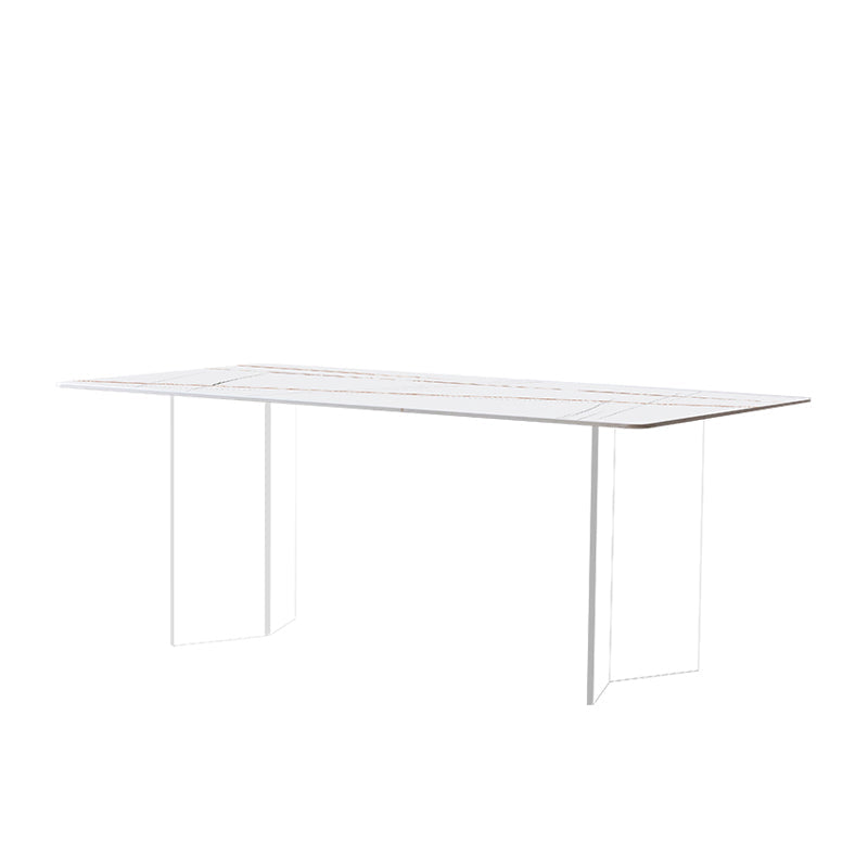 Modern 1/2/5 Pieces Dining Set Acrylic Base Double Pedestal Dinette Set Clearhalo 'Dining Room Sets' 'Dining Tables & Seating' 'dining_room_set' 'furn' 'furn_dining_room_set' 'Furniture' 'Kitchen & Dining Furniture' 5571794