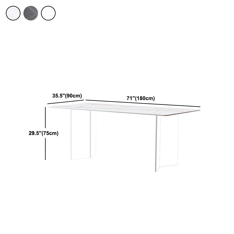 Modern 1/2/5 Pieces Dining Set Acrylic Base Double Pedestal Dinette Set Clearhalo 'Dining Room Sets' 'Dining Tables & Seating' 'dining_room_set' 'furn' 'furn_dining_room_set' 'Furniture' 'Kitchen & Dining Furniture' 5571806