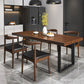 Industrial 1/2/5/7 Pieces Dining Set Solid Wood Top Dinette Set with Black Base 5 Pieces: Table, 4 Chairs Clearhalo 'Dining Room Sets' 'Dining Tables & Seating' 'dining_room_set' 'furn' 'furn_dining_room_set' 'Furniture' 'Kitchen & Dining Furniture' 5571821