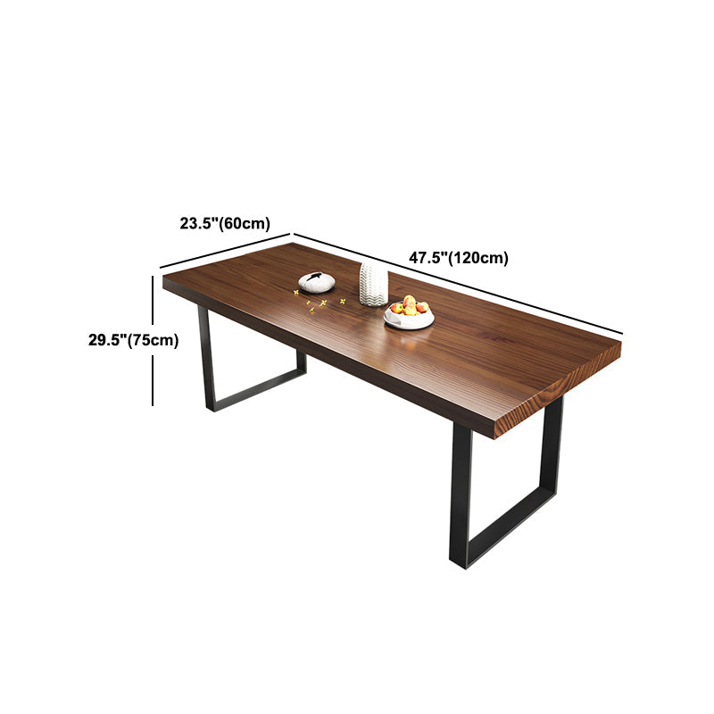 Industrial 1/2/5/7 Pieces Dining Set Solid Wood Top Dinette Set with Black Base Clearhalo 'Dining Room Sets' 'Dining Tables & Seating' 'dining_room_set' 'furn' 'furn_dining_room_set' 'Furniture' 'Kitchen & Dining Furniture' 5571824