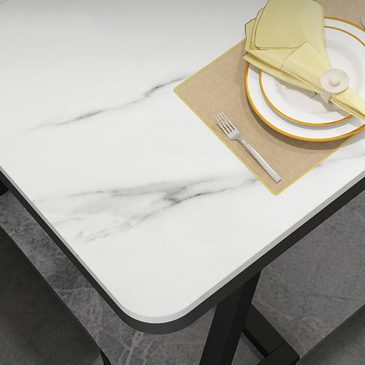 Modern 1/2/5/7 Pieces Dining Set White Stone Top Dining Furniture Clearhalo 'Dining Room Sets' 'Dining Tables & Seating' 'dining_room_set' 'furn' 'furn_dining_room_set' 'Furniture' 'Kitchen & Dining Furniture' 5571863