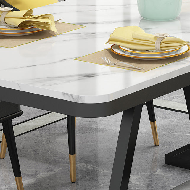 Modern 1/2/5/7 Pieces Dining Set White Stone Top Dining Furniture Clearhalo 'Dining Room Sets' 'Dining Tables & Seating' 'dining_room_set' 'furn' 'furn_dining_room_set' 'Furniture' 'Kitchen & Dining Furniture' 5571864