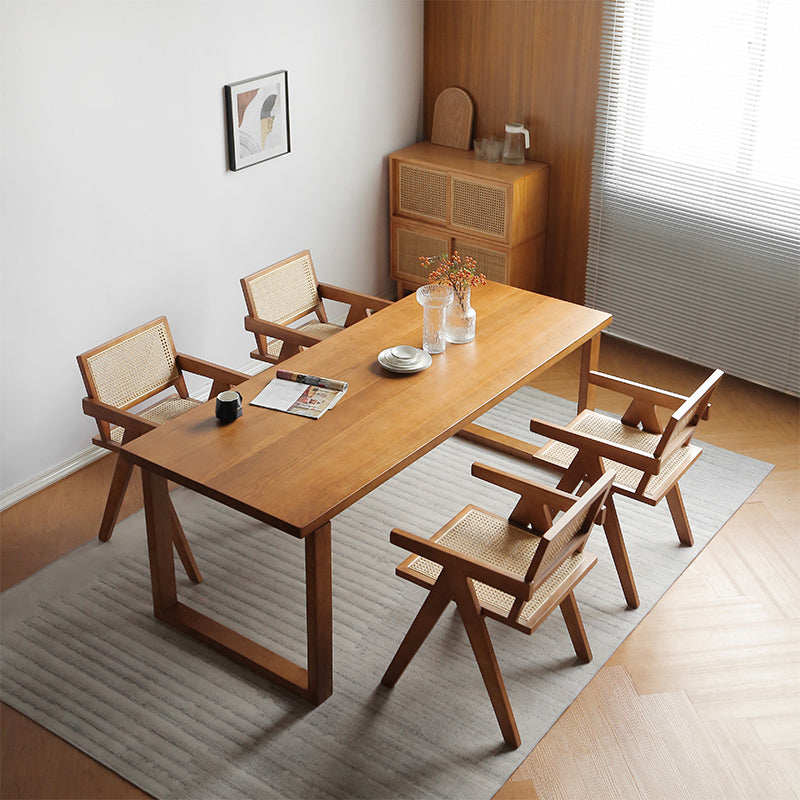 Modern Natural Dining Set 1/2/3/5 Pieces Rectangle Indoor Solid Wood Dinette Set Clearhalo 'Dining Room Sets' 'Dining Tables & Seating' 'dining_room_set' 'furn' 'furn_dining_room_set' 'Furniture' 'Kitchen & Dining Furniture' 5571882