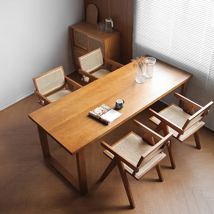 Modern Natural Dining Set 1/2/3/5 Pieces Rectangle Indoor Solid Wood Dinette Set Clearhalo 'Dining Room Sets' 'Dining Tables & Seating' 'dining_room_set' 'furn' 'furn_dining_room_set' 'Furniture' 'Kitchen & Dining Furniture' 5571888