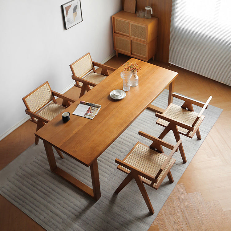 Modern Natural Dining Set 1/2/3/5 Pieces Rectangle Indoor Solid Wood Dinette Set Clearhalo 'Dining Room Sets' 'Dining Tables & Seating' 'dining_room_set' 'furn' 'furn_dining_room_set' 'Furniture' 'Kitchen & Dining Furniture' 5571892