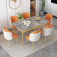 Set da pranzo Nordic Stone Top 1/2/5/7 pezzi Tavolo da pranzo grigio con sedie in pelle