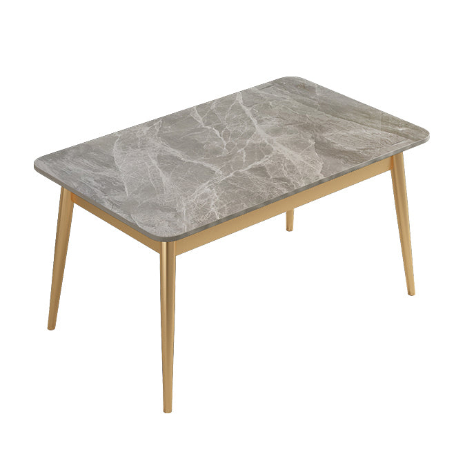 Set da pranzo Nordic Stone Top 1/2/5/7 pezzi Tavolo da pranzo grigio con sedie in pelle