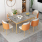 Set da pranzo Nordic Stone Top 1/2/5/7 pezzi Tavolo da pranzo grigio con sedie in pelle