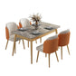 Set da pranzo Nordic Stone Top 1/2/5/7 pezzi Tavolo da pranzo grigio con sedie in pelle