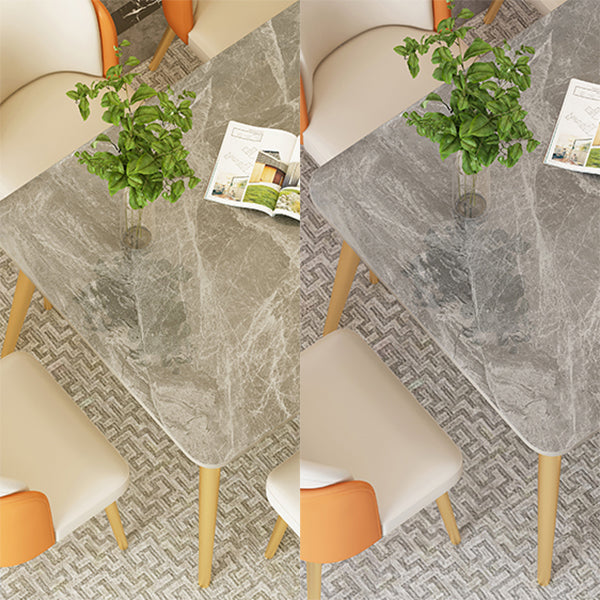 Set da pranzo Nordic Stone Top 1/2/5/7 pezzi Tavolo da pranzo grigio con sedie in pelle