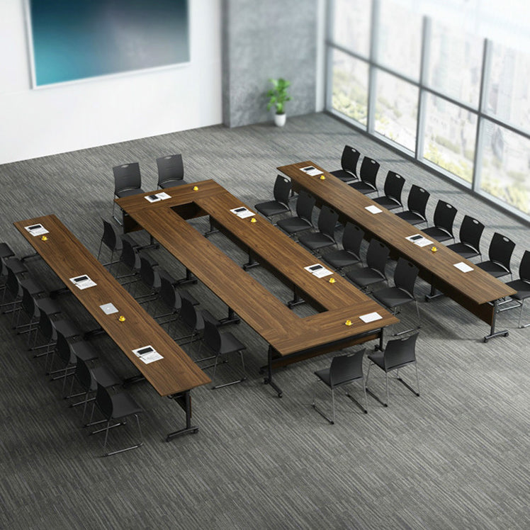 Scrivania pieghevole rettangolare in legno fabbricato scrivania moderna con ruote