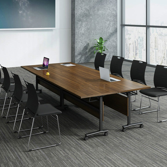 Scrivania pieghevole rettangolare in legno fabbricato scrivania moderna con ruote