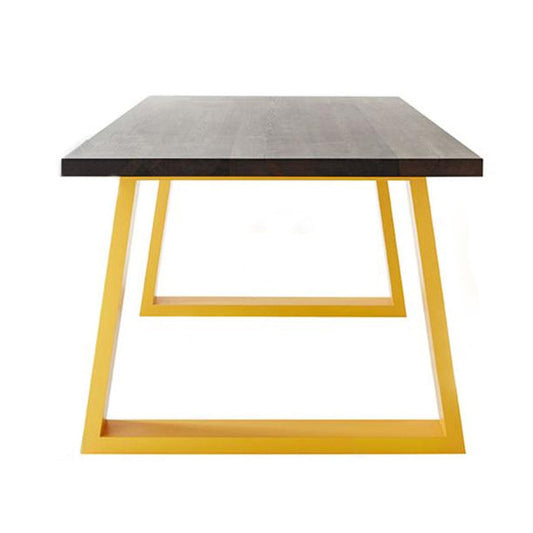 Industrial Pine Wood Top Office Desk Rectangular Desk with Metal Sled Clearhalo 'furn' 'furn_office_desk' 'Furniture' 'Office Desks' 'Office Furniture' 'office_desk' 5572101