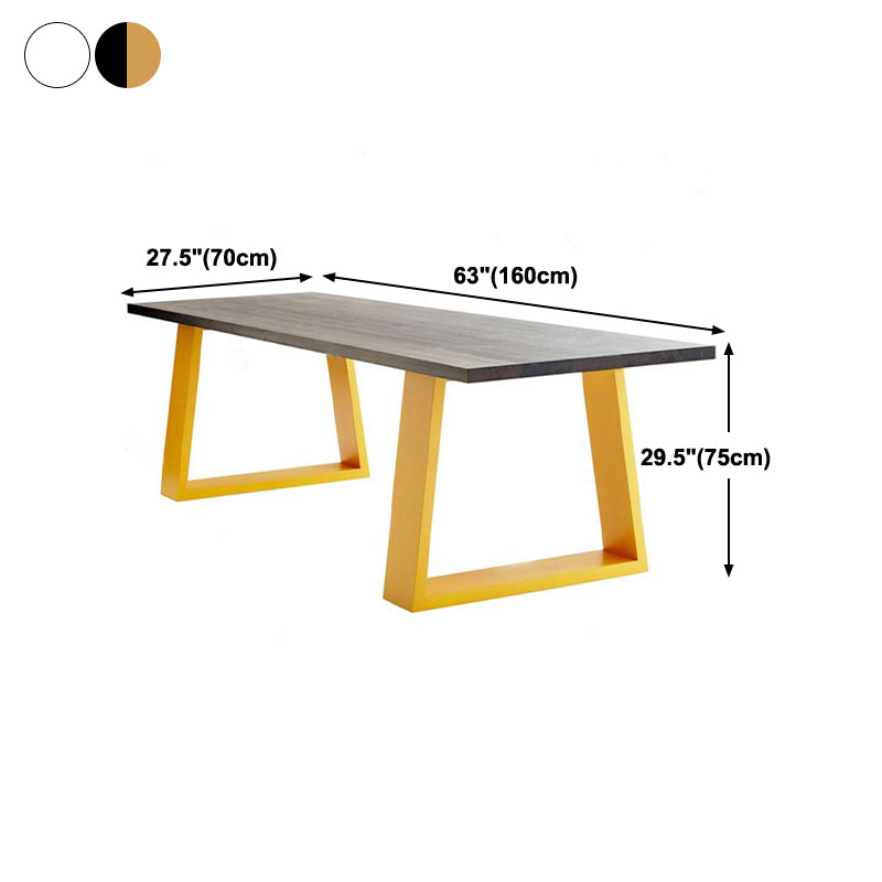 Industrial Pine Wood Top Office Desk Rectangular Desk with Metal Sled Clearhalo 'furn' 'furn_office_desk' 'Furniture' 'Office Desks' 'Office Furniture' 'office_desk' 5572104
