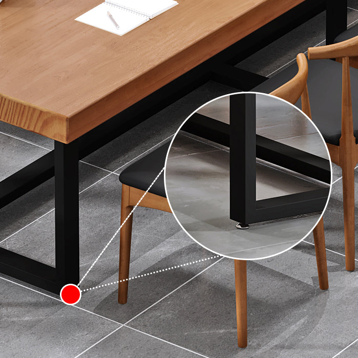 Scrivania rettangolare moderna di pino in legno in legno con cavalletto