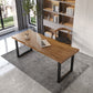 Industrial Style Writing Desk Solid Wood Office Desk with Sled Base 70.9"L x 31.5"W x 29.5"H Clearhalo 'furn' 'furn_office_desk' 'Furniture' 'Office Desks' 'Office Furniture' 'office_desk' 5572205