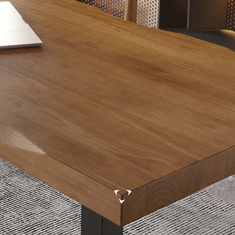 Industrial Style Writing Desk Solid Wood Office Desk with Sled Base Clearhalo 'furn' 'furn_office_desk' 'Furniture' 'Office Desks' 'Office Furniture' 'office_desk' 5572209