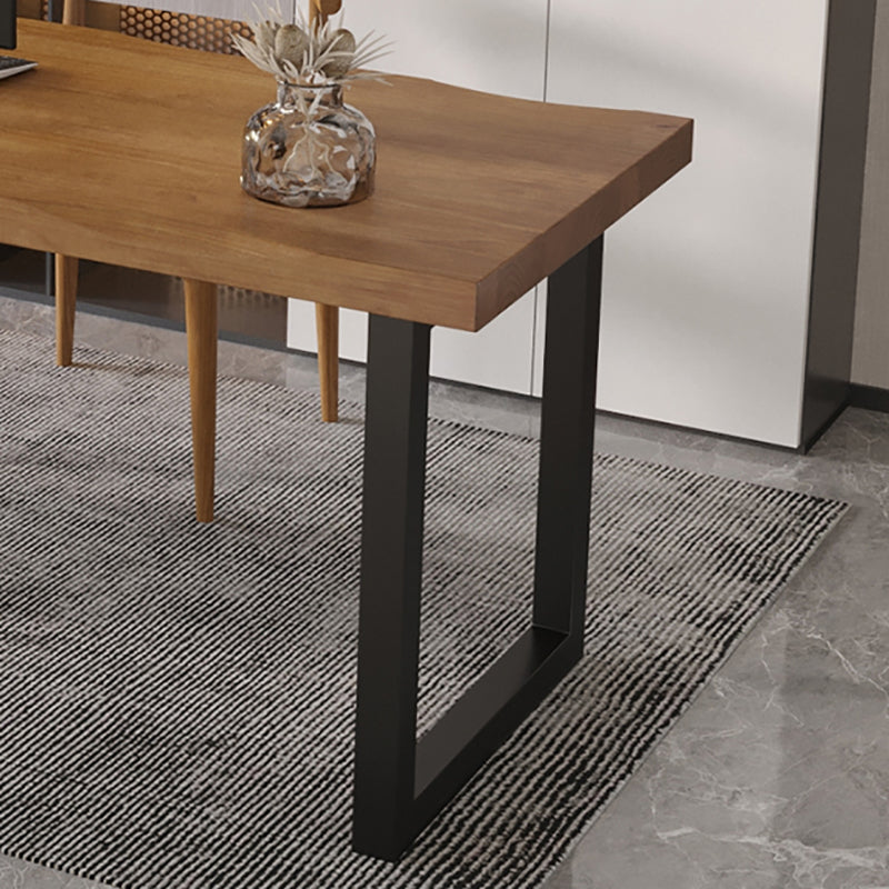 Industrial Style Writing Desk Solid Wood Office Desk with Sled Base Clearhalo 'furn' 'furn_office_desk' 'Furniture' 'Office Desks' 'Office Furniture' 'office_desk' 5572211