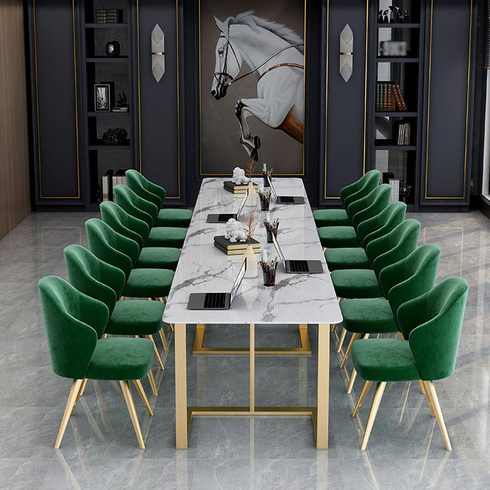 Glam Style Office Desk Meeting White Writing Desk for Study Room and Office Clearhalo 'furn' 'furn_office_desk' 'Furniture' 'Office Desks' 'Office Furniture' 'office_desk' 5572262