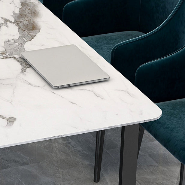 Glam Style Office Desk Meeting White Writing Desk for Study Room and Office Clearhalo 'furn' 'furn_office_desk' 'Furniture' 'Office Desks' 'Office Furniture' 'office_desk' 5572265