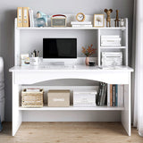 Manufactured Wood Rectangular Writing Desk Contemporary Desk with Shelf