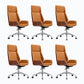 Modern Rotatable Office Chair High Back Fixed Armrest Manager Chair Yellow 6 Piece Set Casters Included Clearhalo 'furn' 'furn_office_chair' 'Furniture' 'Office Chairs' 'Office Furniture' 'office_chair' 5572496