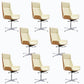 Modern Rotatable Office Chair High Back Fixed Armrest Manager Chair Off-White 8 Piece Set Casters Not Included Clearhalo 'furn' 'furn_office_chair' 'Furniture' 'Office Chairs' 'Office Furniture' 'office_chair' 5572502