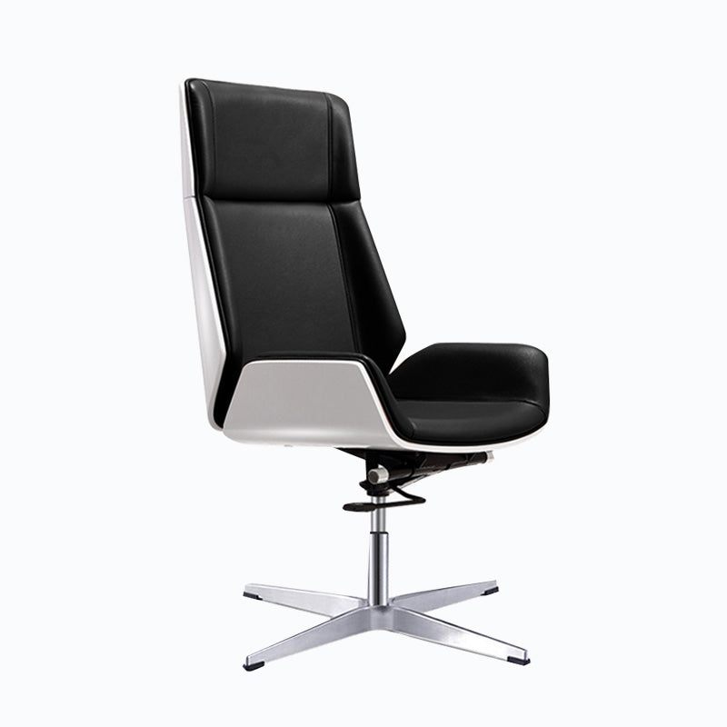 Modern Rotatable Office Chair High Back Fixed Armrest Manager Chair Black White 1 Piece Casters Not Included Clearhalo 'furn' 'furn_office_chair' 'Furniture' 'Office Chairs' 'Office Furniture' 'office_chair' 5572518