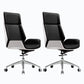 Modern Rotatable Office Chair High Back Fixed Armrest Manager Chair Black White 2 Piece Set Casters Included Clearhalo 'furn' 'furn_office_chair' 'Furniture' 'Office Chairs' 'Office Furniture' 'office_chair' 5572524