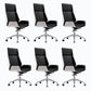 Modern Rotatable Office Chair High Back Fixed Armrest Manager Chair Black White 6 Piece Set Casters Included Clearhalo 'furn' 'furn_office_chair' 'Furniture' 'Office Chairs' 'Office Furniture' 'office_chair' 5572526