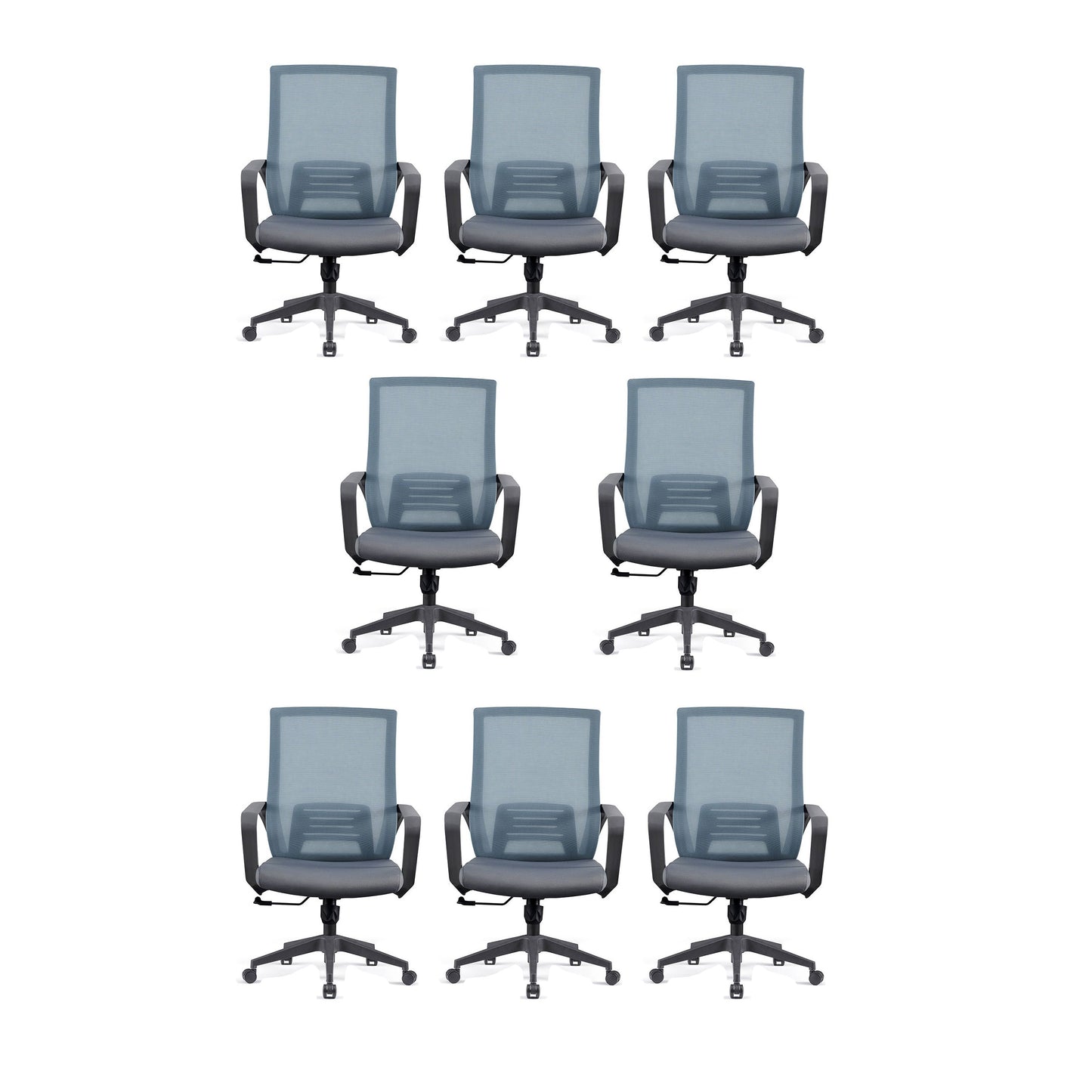 Chaise de bureau rotative moderne à mi-arrivée Chaise de tâche de tâches à recouvrement avec roues