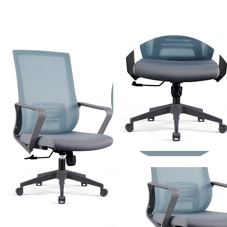 Chaise de bureau rotative moderne à mi-arrivée Chaise de tâche de tâches à recouvrement avec roues