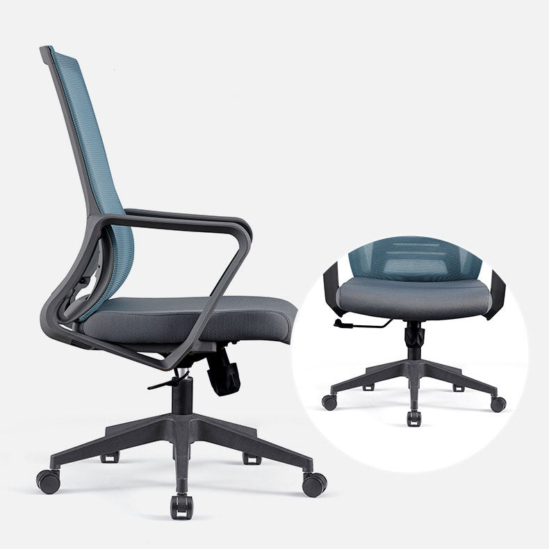 Chaise de bureau rotative moderne à mi-arrivée Chaise de tâche de tâches à recouvrement avec roues