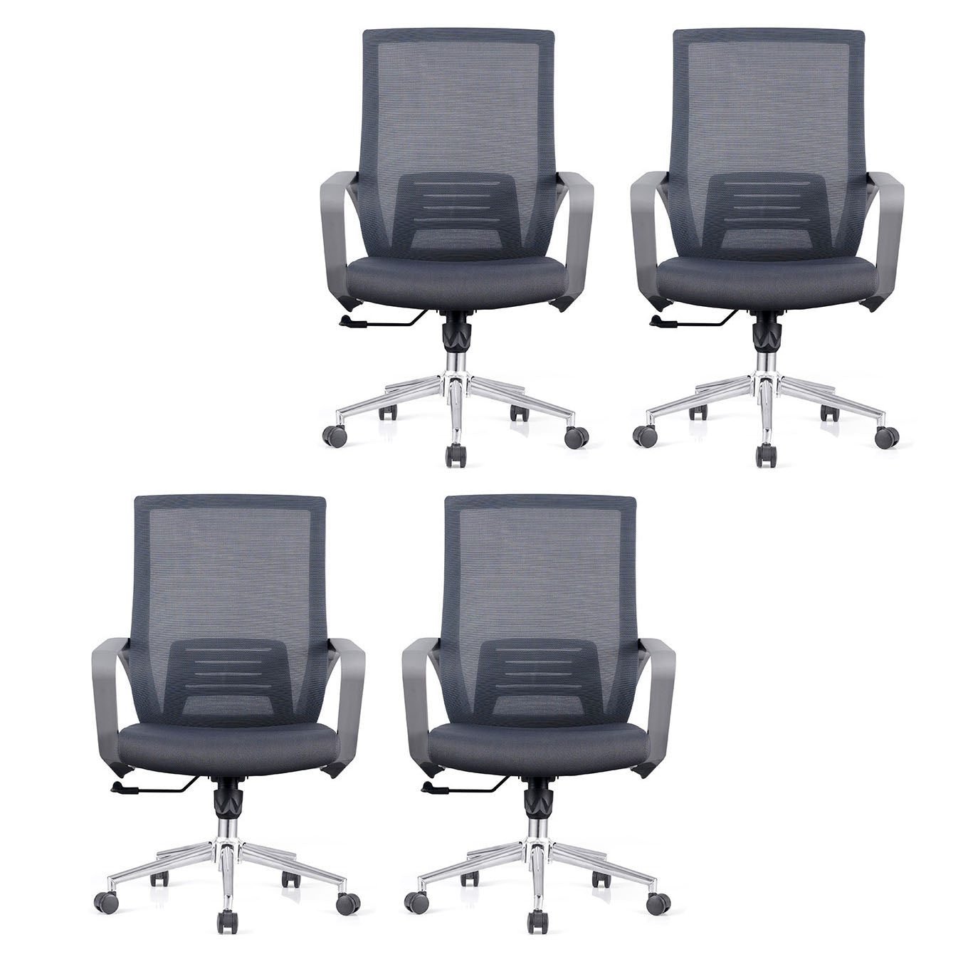 Chaise de bureau rotative moderne à mi-arrivée Chaise de tâche de tâches à recouvrement avec roues