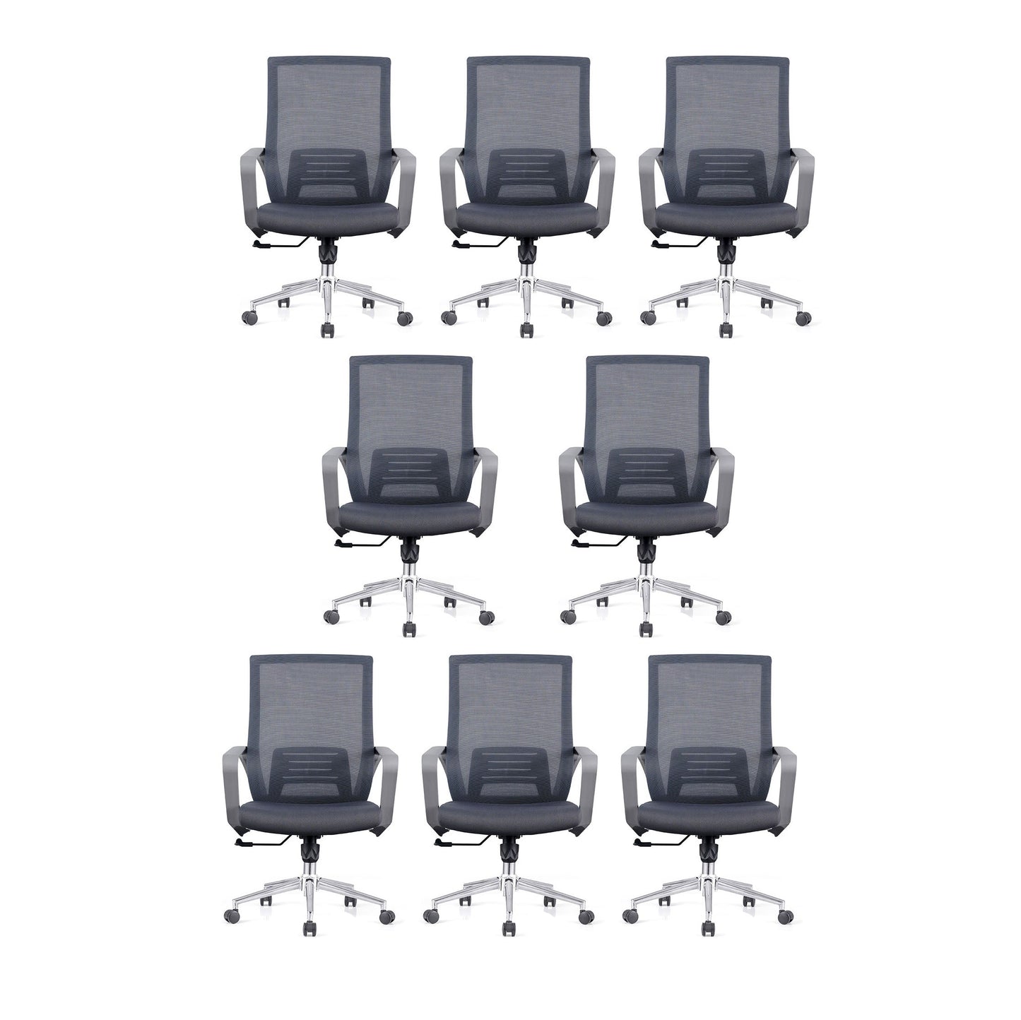 Chaise de bureau rotative moderne à mi-arrivée Chaise de tâche de tâches à recouvrement avec roues