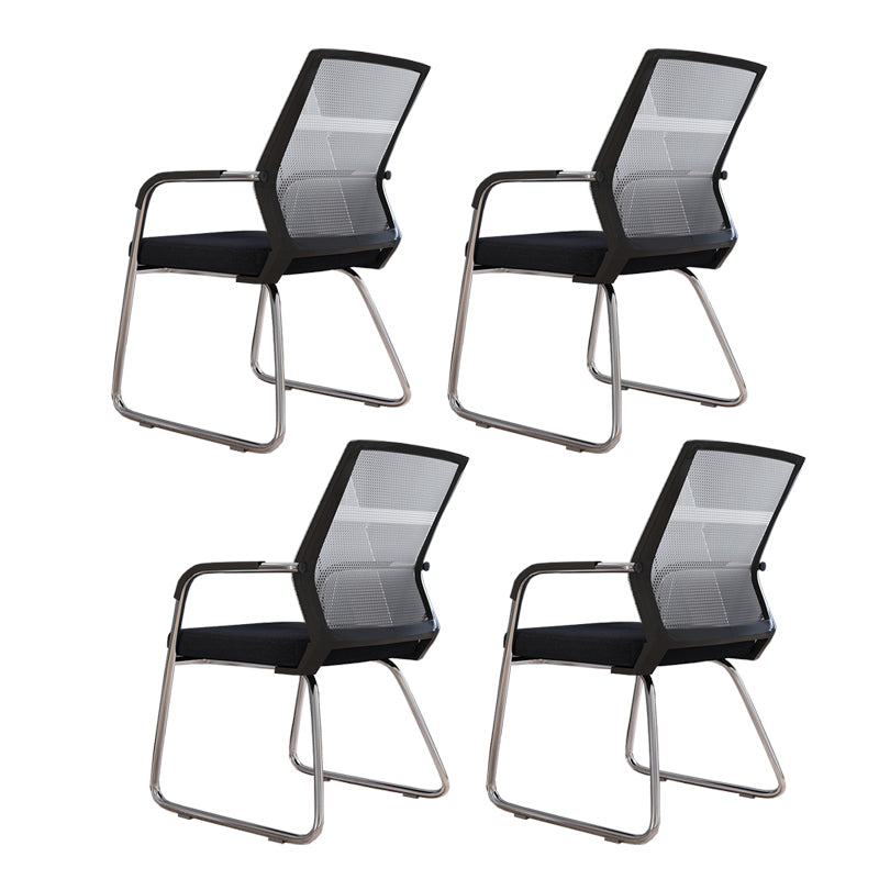 Mid Back Office Chair Fixed Armrest Mesh Desk Chair for Home Office