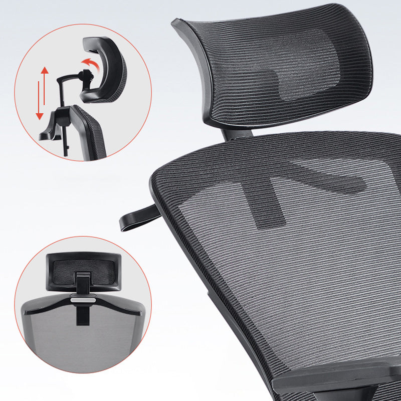 Mid Back Bureau Stoel Roteerbare zwarte gaas bureaustoel met wielen