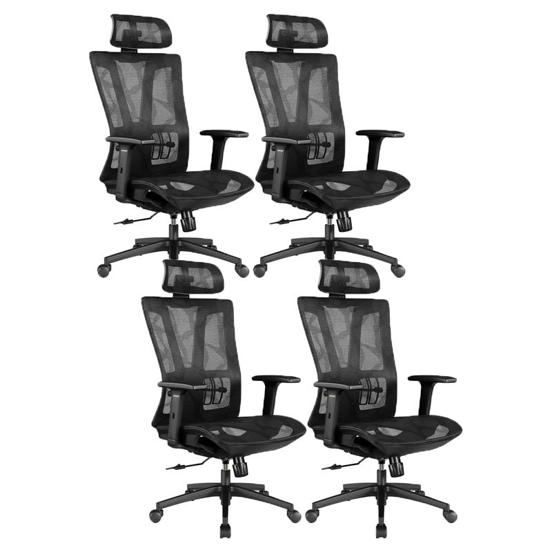 Chaise de back-office haute chaise de bureau réglable avec appuie-tête et roues